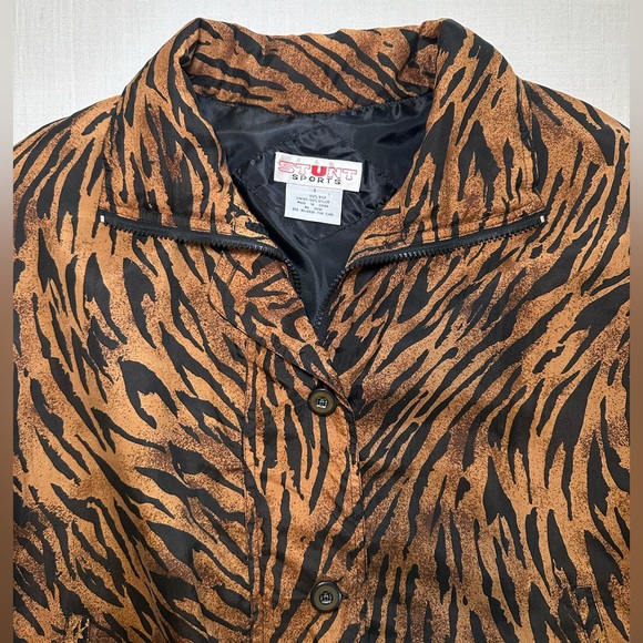Vintage Silk Animal Print Jacket by Stunt Sports - Picture 2 of 12